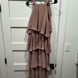 Elegant Tiered Brown Dress